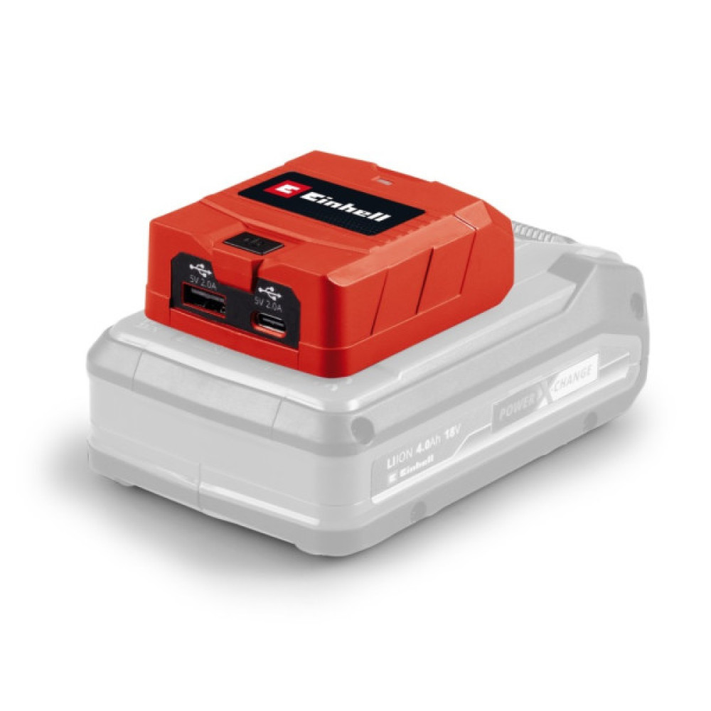 Зарядний пристрій USB акумуляторний Einhell TC-CP 18 Li USB A/C - Solo, PXC, 18В, Type-A/Type-C, 2 A, 0.06 кг (без АКБ і ЗП)