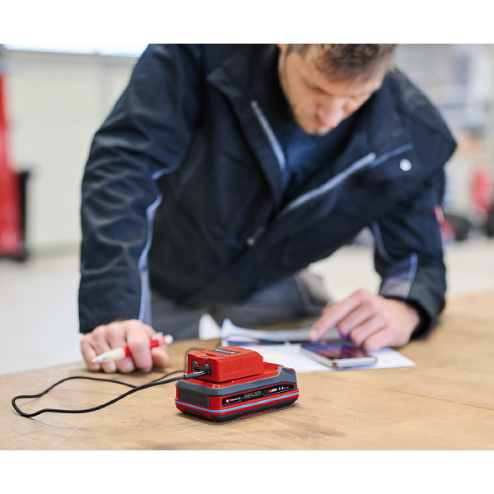 Зарядний пристрій USB акумуляторний Einhell TC-CP 18 Li USB A/C - Solo, PXC, 18В, Type-A/Type-C, 2 A, 0.06 кг (без АКБ і ЗП)