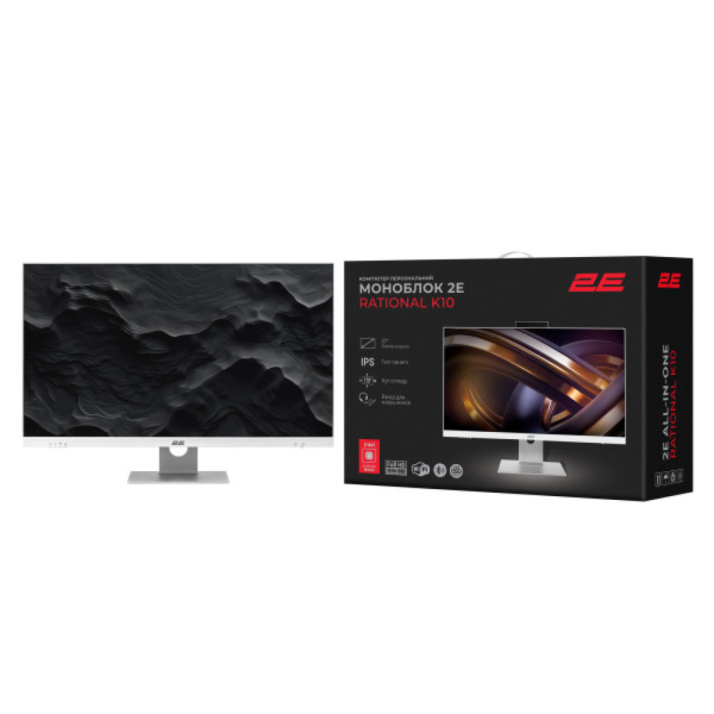 Комп'ютер персональний моноблок 2E Rational K10 27" FHD IPS Intel i3-12100, 16Gb, F512GB, UMA, B660, K10.660, 150W, FreeDos, білий