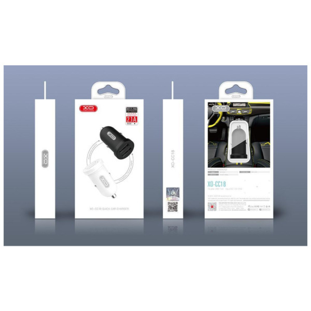 Зарядний пристрій XO CC18 2.1A/2 USB Black (XO-CC18-BK)