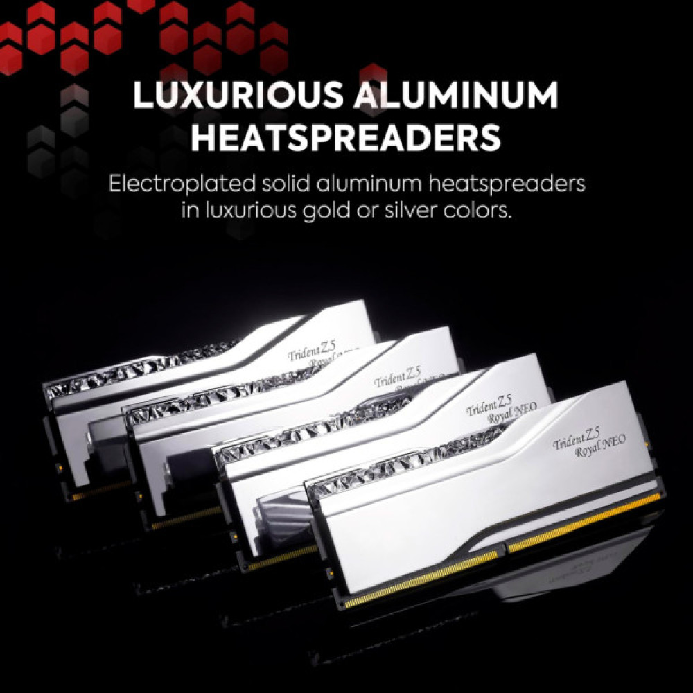 Модуль пам'яті для комп'ютера DDR5 32GB (2x16GB) 6000 MHz Trident Z5 Royal Silver G.Skill (F5-6000J2836G16GX2-TR5S)