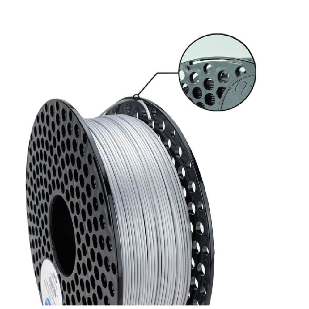 Пластик для 3D-принтера AzureFilm PLA SILK 1,75mm 1kg Silver (FL171-9007)