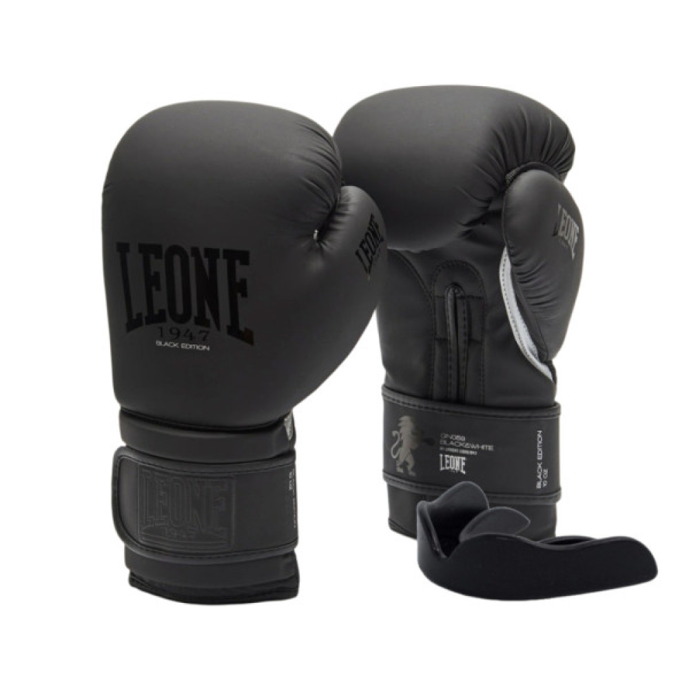 Боксерські рукавички Leone GN059 Black/White 14 унцій (GN059_Bl/White_14oz)