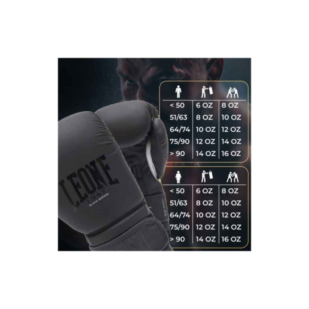 Боксерські рукавички Leone GN059 Black/White 14 унцій (GN059_Bl/White_14oz)