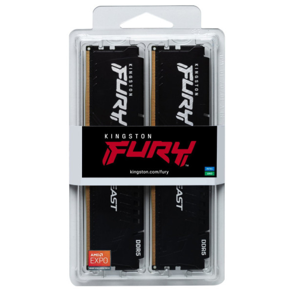 Пам'ять ПК Kingston DDR5 32GB KIT (16GBx2) 6000 FURY Beast  EXPO