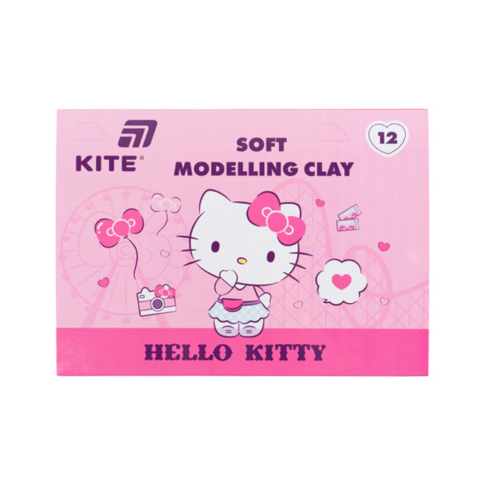 Пластилін Kite Hello Kitty восковий, 12 кольорів, 240 г (HK25-1086)