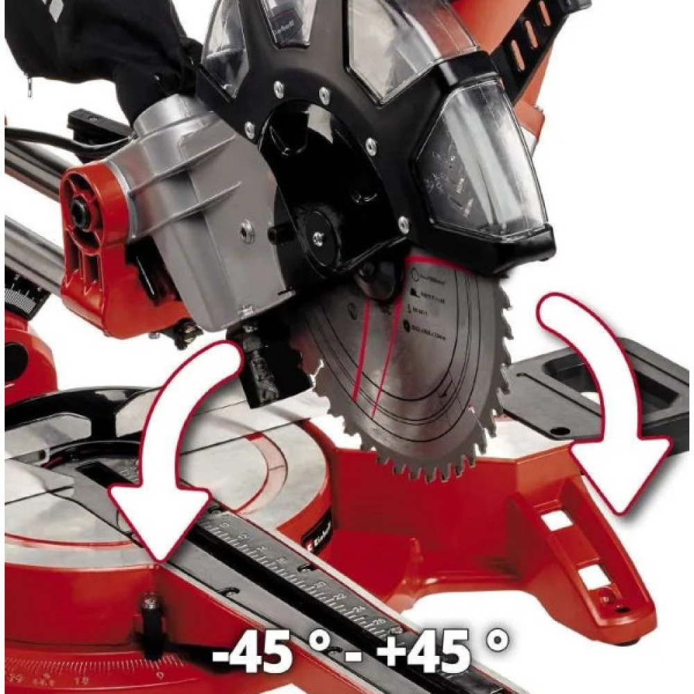 Пила торцовочна Einhell TC-SM 2534/1 Dual з протяжкою 2100Вт диск 250мм 14.3кг лазер