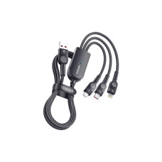 Дата кабель USB 2.0 AM to Lightning + Micro 5P + Type-C 1.2m 66W black Essager (EXCMTL-XJ01)