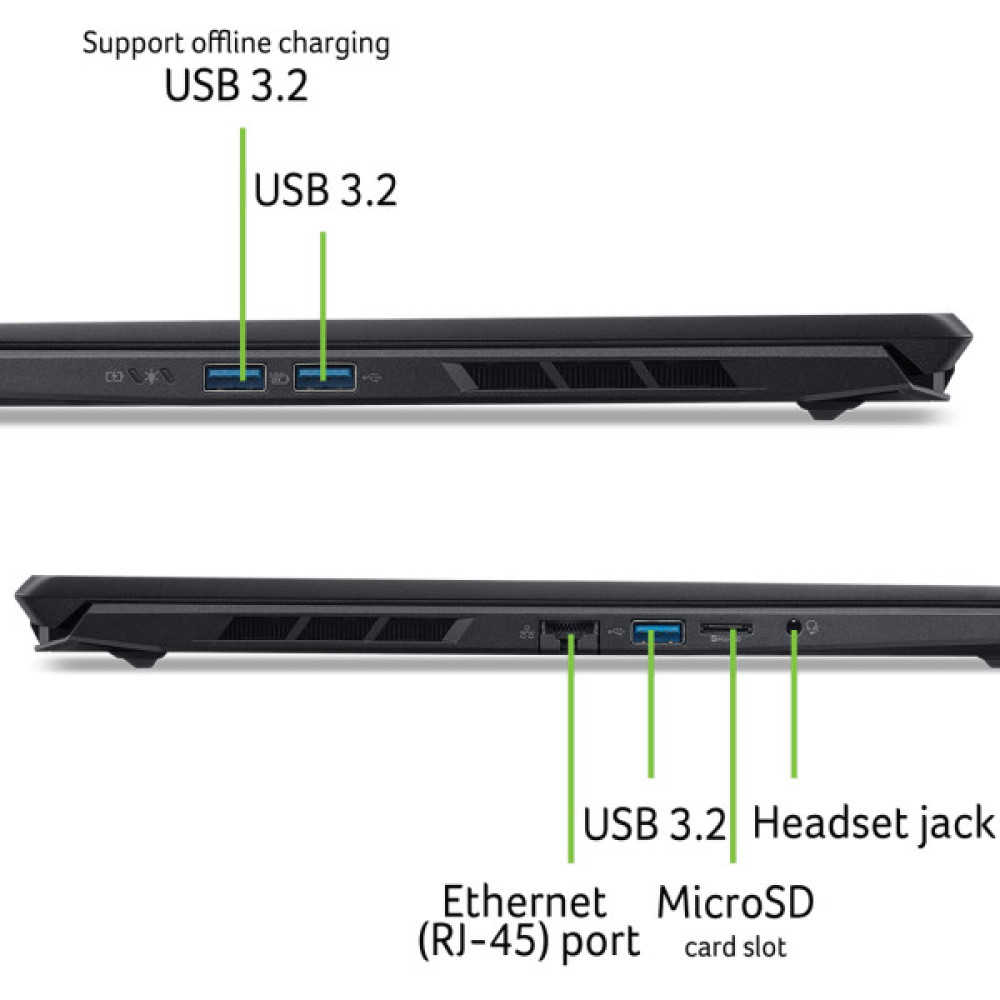 Ноутбук Acer Nitro V 16S ANV16S-71 16" WQXGA IPS, Intel 9-270H, 32GB, F1TB, NVD5070-8, Lin, чорний