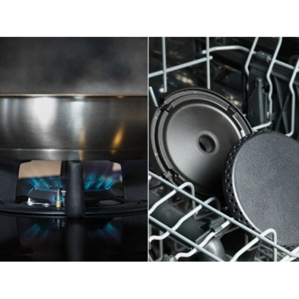 Варильна поверхня Electrolux комбінована (2 газ + 2 інд), 60см, розширена зона, чавун, чорний