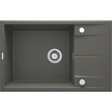 Мийка кухонна Deante Eridan, граніт, прямокут., з крилом, 780х500х210мм, чаша - 1, накладна, антрацит