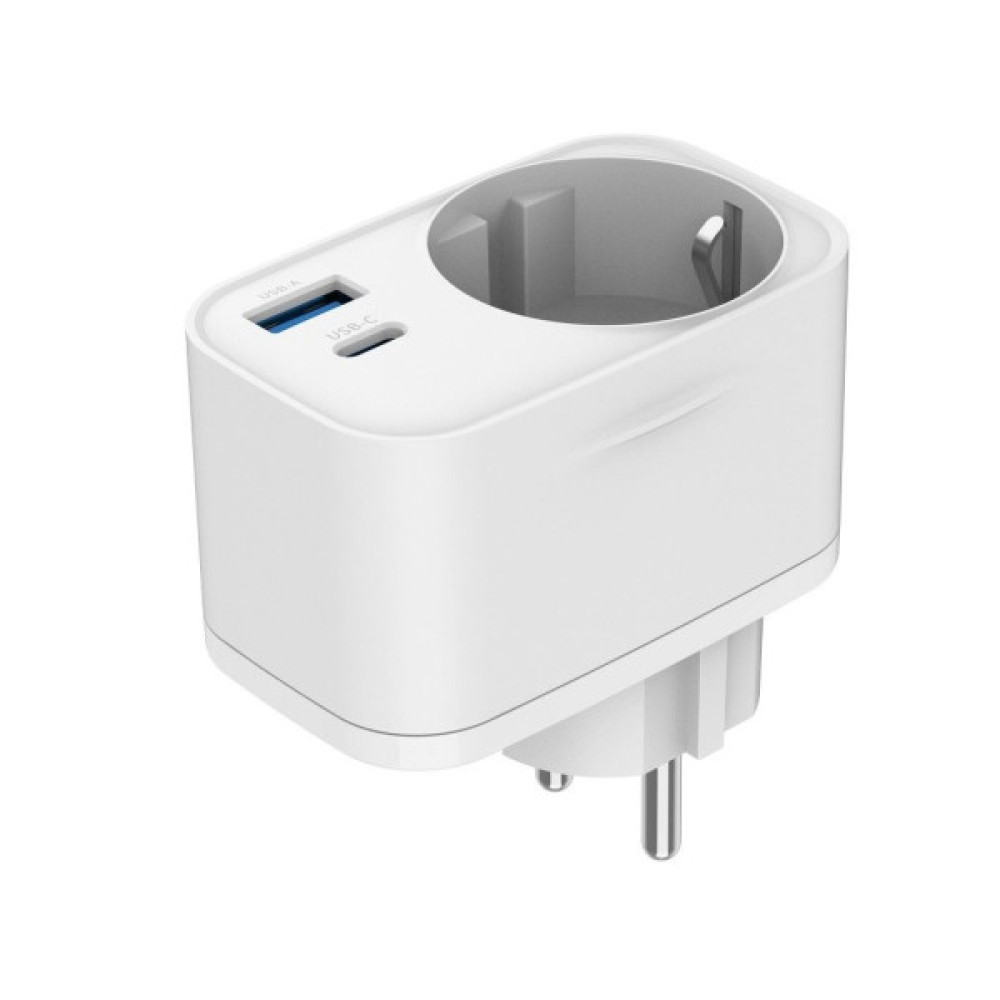 Зарядний пристрій Gembird 1xUSB-C PD20W + 1xUSB QC3.0 + Schuko white (TA-ACPDQC20-01-W)