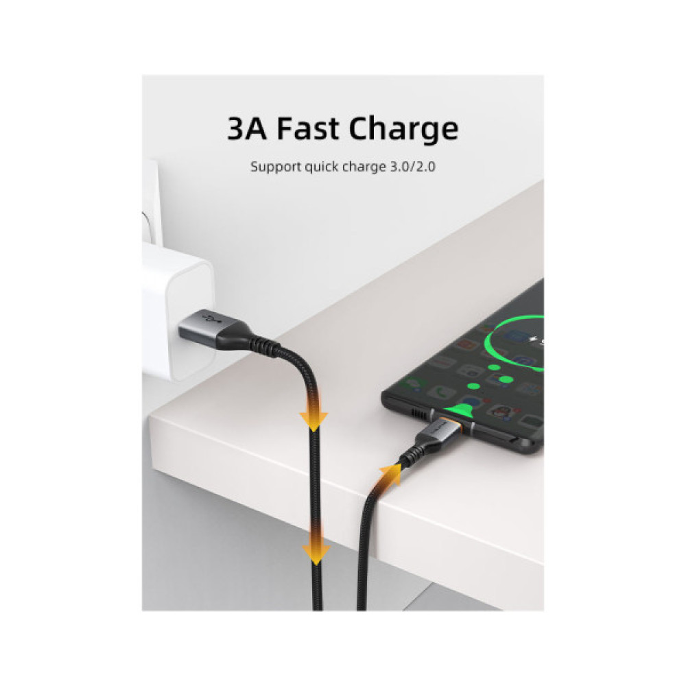 Дата кабель USB 2.0 AM to USB-C 1.5m Cabletime (CA915224)