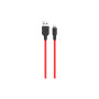 Дата кабель USB 2.0 AM to Lightning 1.0m 2A silicone X21 black+red HOCO (6957531071372)