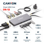 Порт-реплікатор Canyon DS-12, 13 in 1 USB-C hub, 2*HDMI, Gigabit Ethernet, VGA, 3*USB3.0, PD/100W, 3.5mm audio jack (CNS-TDS12) Порт-реплікатор Canyon DS-12, 13 in 1 USB-C hub, 2*HDMI, Gigabit Ethernet, VGA, 3*USB3.0, PD/100W, 3.5mm audio jack (CNS-TDS12)