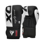 Боксерські рукавички RDX F4 Boxing Sparring Gloves Hook & Loop White/Black 10 унцій (BGR-F4B-10OZ)
