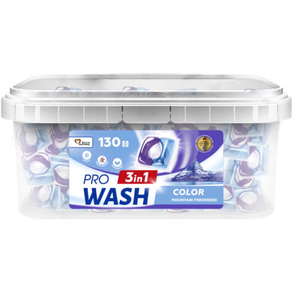 Капсули для прання Pro Wash Color Гірська свіжість 130 шт. (4823128002291)