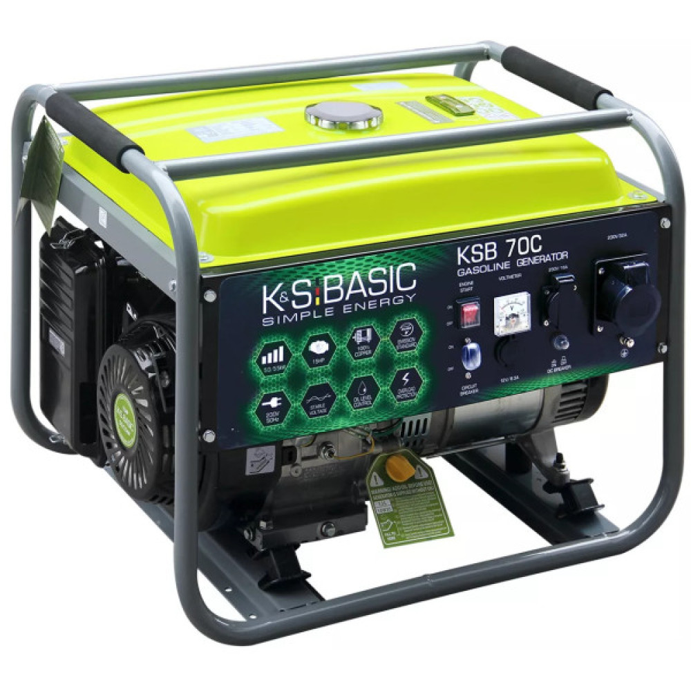 Генератор бензиновий Konner&Sohnen Basic KSB 70C, 230В, 5-5.5кВт, ручний стартер, 66.6кг