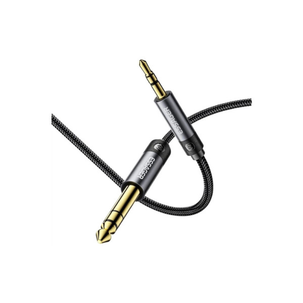 Кабель мультимедійний 3.5mm M to 6.5mm M 1.2m Essager (EYPMM-XL0G-P)