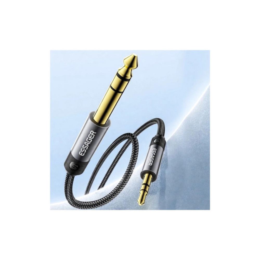 Кабель мультимедійний 3.5mm M to 6.5mm M 1.2m Essager (EYPMM-XL0G-P)