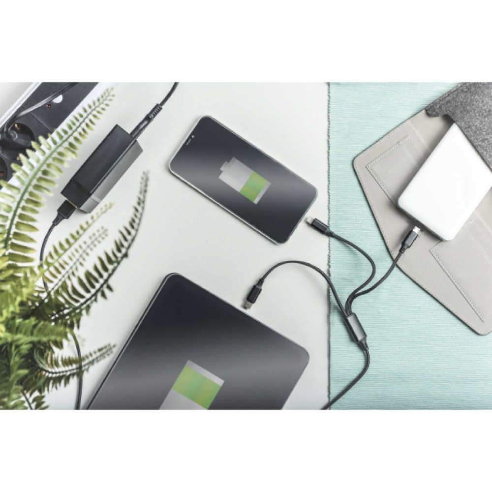 Дата кабель USB 2.0 AM to Lightning + Micro 5P + USB-C 1.0m charge only Digitus (AK-300160-010-S)