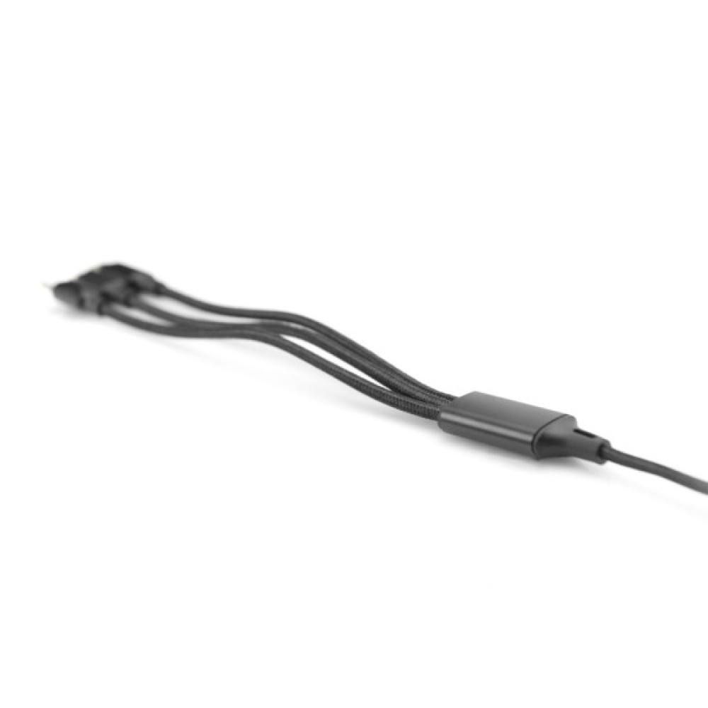 Дата кабель USB 2.0 AM to Lightning + Micro 5P + USB-C 1.0m charge only Digitus (AK-300160-010-S)