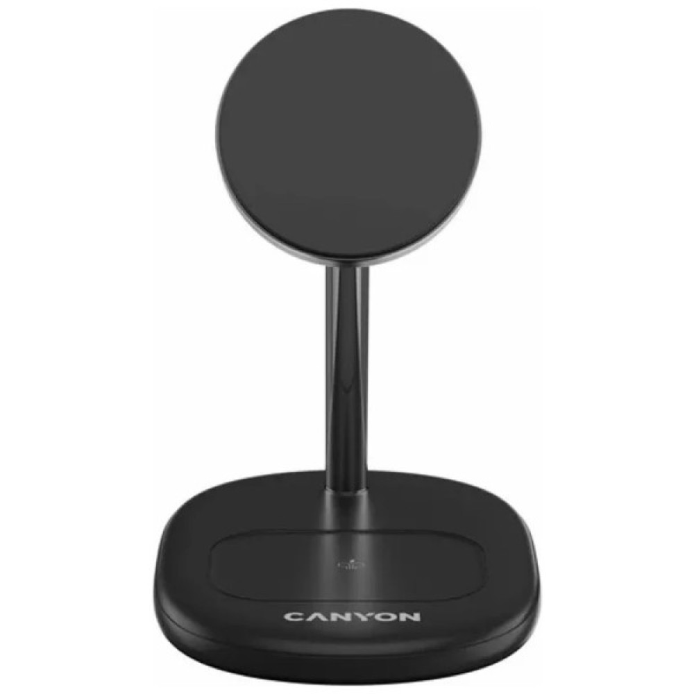 Зарядний пристрій Canyon wireless charger WCS-205 15W Qi2 2in1 Black (CNS-WCS205B)