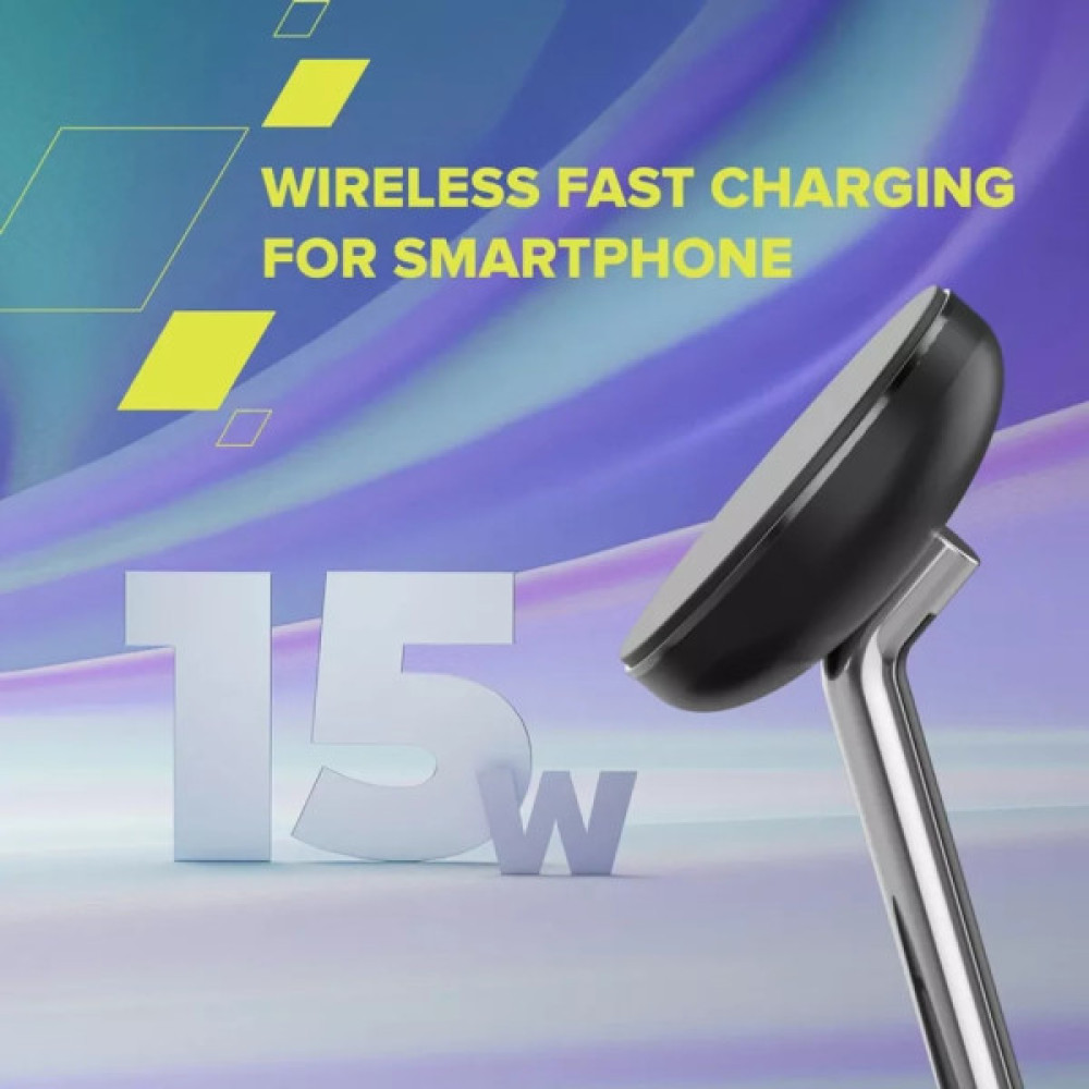 Зарядний пристрій Canyon wireless charger WCS-205 15W Qi2 2in1 Black (CNS-WCS205B)