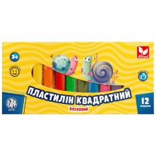 Пластилін Школярик Восковий Квадратний 12 кольорів 230 г (83813908-UA)