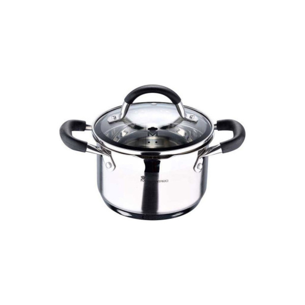 Каструля MasterPro Foodies collection висока з кришкою 1,8 л (BGMP-1504-BK)