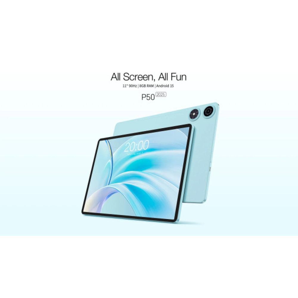 Планшет Teclast P50 (2025) 11" 8ГБ, 128ГБ, LTE, 7000мА•год, Android, блакитний