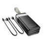 Батарея універсальна HOCO 30000mAh Plentiful 22.5W, built-in cables, LED, Black (DB58 / 715030)