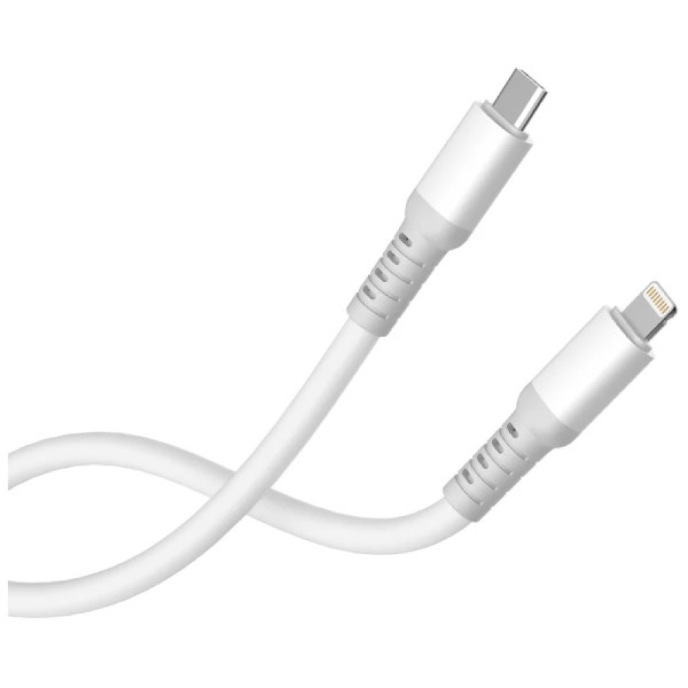 Дата кабель USB-C to Lightning 1.0m PD30W liquid silicone white ColorWay (CW-CBPDCL093-WT)