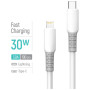 Дата кабель USB-C to Lightning 1.0m PD30W liquid silicone white ColorWay (CW-CBPDCL093-WT)
