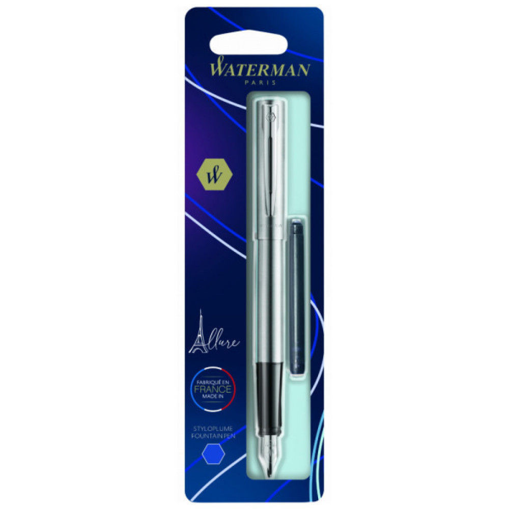 Ручка пір'яна Waterman ALLURE Chrome CT  FP F блістер (13 314b)