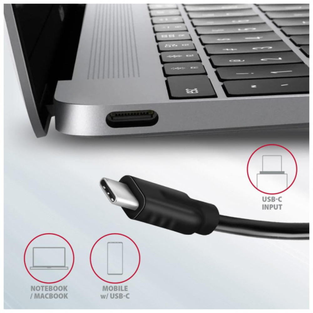 Концентратор AXAGON USB-C to 2xUSB-A + 2xUSB-C + HDMI 0.13m gray (HMC-5G2)