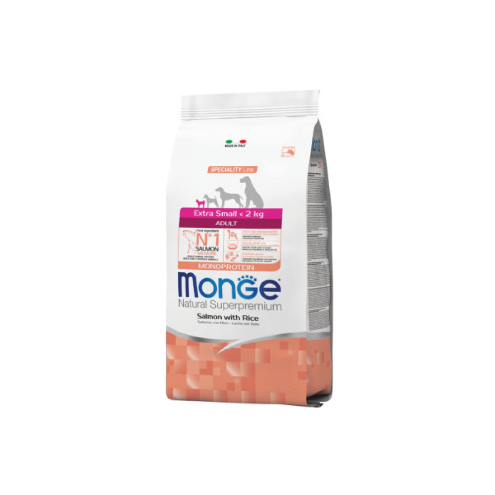 Сухий корм для собак Monge Extra Small Adult Salm/Rice зі смаком лосося 800 г (8009470011457)