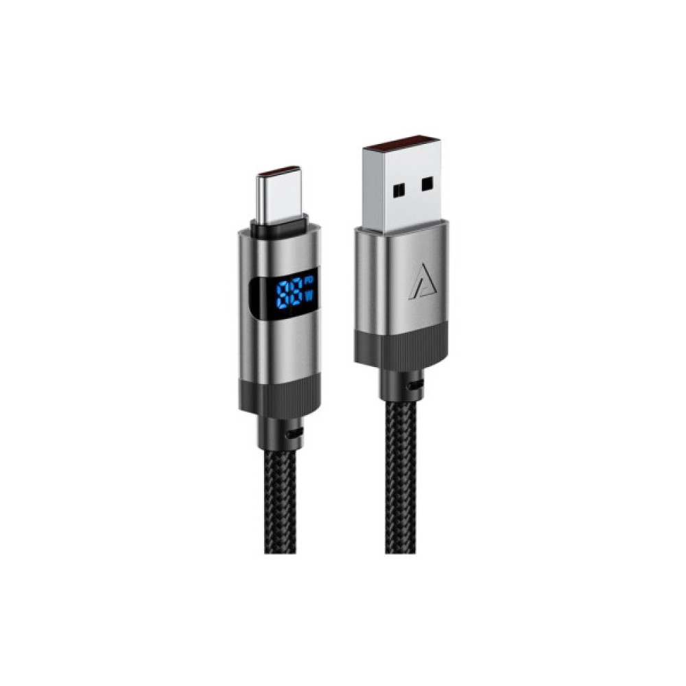 Дата кабель USB 2.0 AM to USB-C 1.2m digital display braided C15-04 black Acefast (6974316283737)