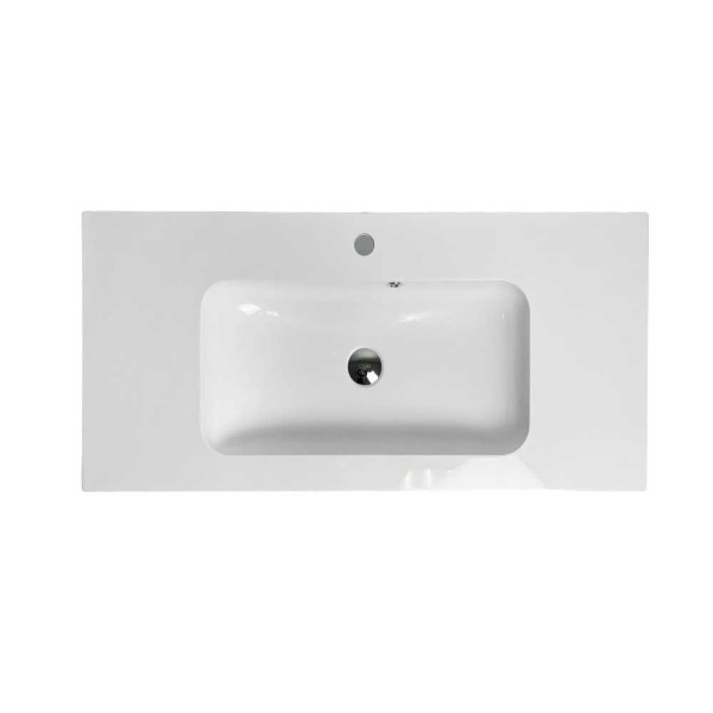Раковина, умивальник Adamant FRATE, штучний камінь, прямокут., з отвором для змішувача, з отвором для переливу, 795x450x125мм, накладний, білий