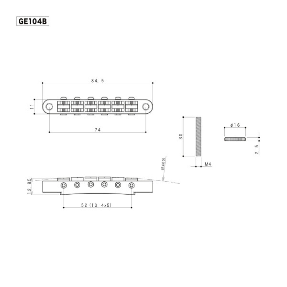 Бридж для гітари Gotoh GE104B B