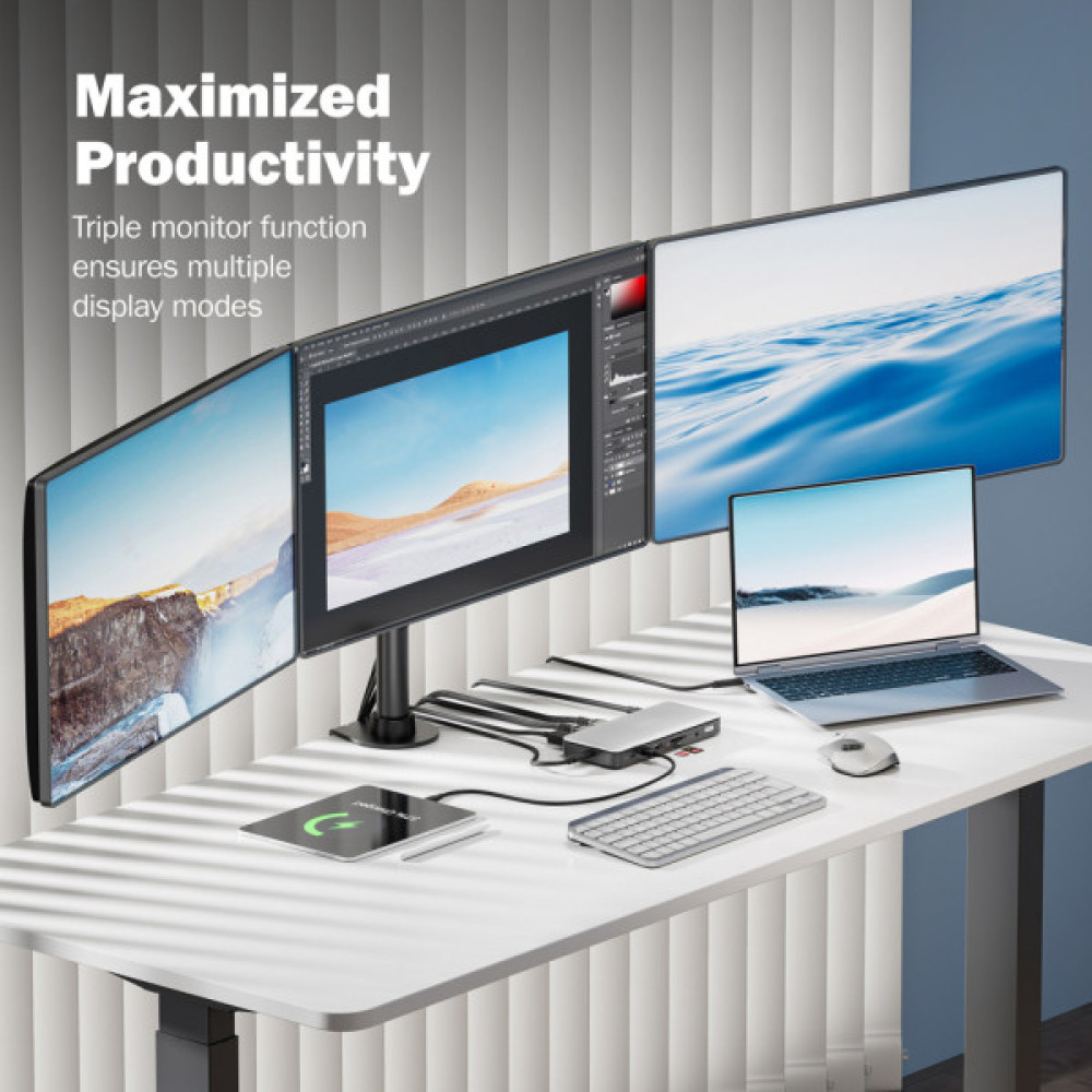 Порт-реплікатор Digitus USB-C > 2xHDMI/DP/2xUSB-A/USB-C/SD/MicroSD/RJ54/DC/Audio (DA-70917)