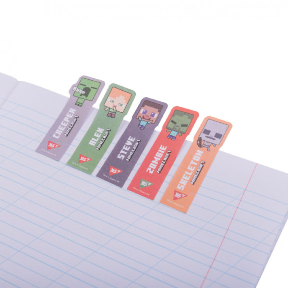 Стікер-закладка Yes Minecraft паперові 55х15 мм, 100 шт (5x20) (170409)