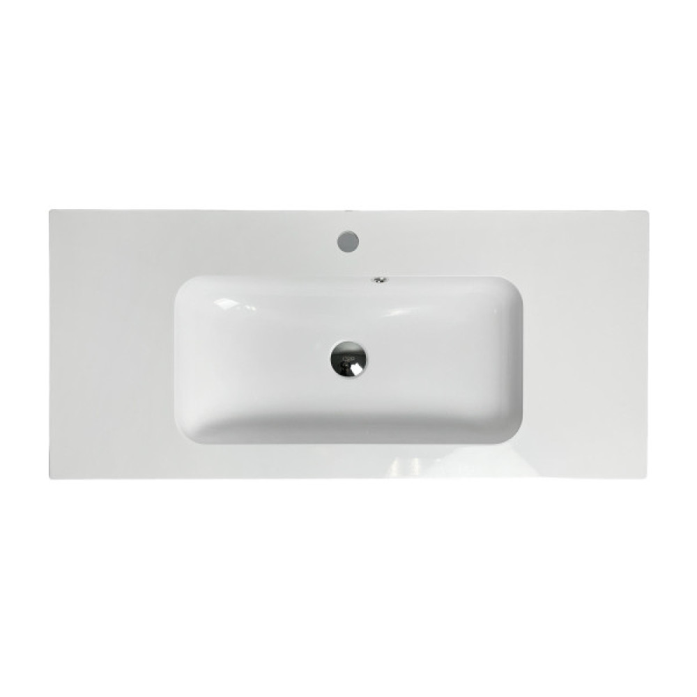 Раковина, умивальник Adamant FRATE, штучний камінь, прямокут., з отвором для змішувача, з отвором для переливу, 995x450x1525мм, накладний, білий