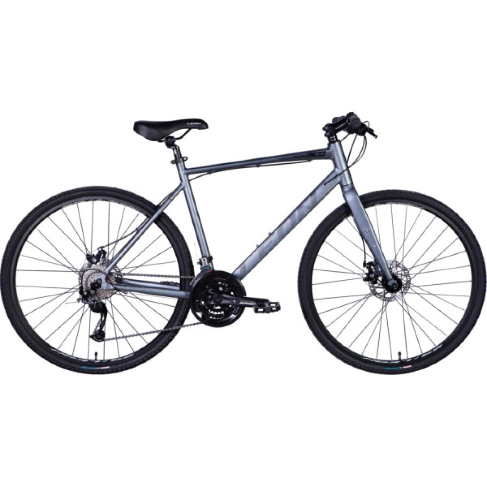 Велосипед Leon 28" HD 80 DD рама-21" Al сірий з чорним 2024 (OPS-LN-28-045)