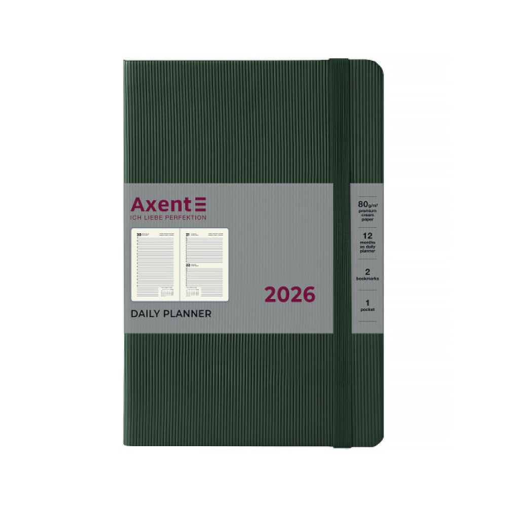 Тижневик Axent датований 2026 Partner Lines, 145х210, темно-зелений (8815-26-23-A)