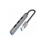 Концентратор HOCO USB to USB 3.0 + 3xUSB 2.0 metal gray (6931474765468)
