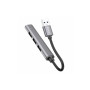 Концентратор HOCO USB to USB 3.0 + 3xUSB 2.0 metal gray (6931474765468)