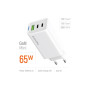 Зарядний пристрій ColorWay GaN Mini 65W PD Port PPS USB (USB-2C1A) white (CW-CHS058PD-WT)