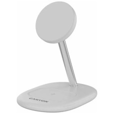Зарядний пристрій Canyon wireless charger WCS-205 15W Qi2 2in1 White (CNS-WCS205W)