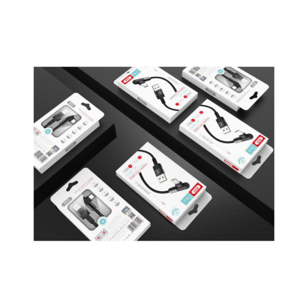 Дата кабель USB 2.0 AM to Micro 5P 1.0m 2.4A 90° corner white XO (NB152-M-1-WH)